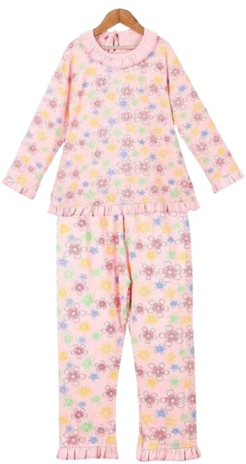 Kushi Lifestyle Baby Girls Printed Cotton Blend Kids Nightwear (Pink Pack of 1)