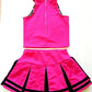 Total 2550 Little Girls' Cheerleader Cheerleading Outfit Uniform Costume Cosplay Halloween Pink/Black (S / 2-5)