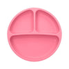 Topinon Silicone Baby Feeding Plate with Suction Base, Round, 3 Sections,100% Food Grade Silicone Baby Plates, BPA Free,Pink