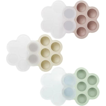 Pandaear 3 Pack Baby Food Freezer Tray With Lids, Silicone Baby Fruit Food Feeder Teether Tray, Baby Food Storage Container Ice