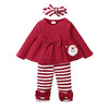 Xuanhao 18 Months Girl Clothes Girl Christmas Toddler Girl Christmas Outfits Long Sleeve Ruffle Stripe Pants Sets 18-24 Months G