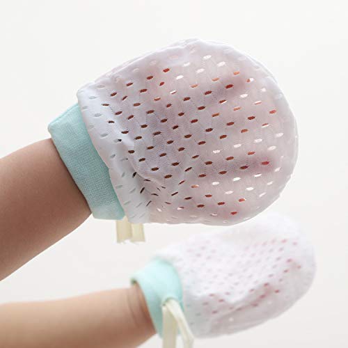 Adeimoo Baby Boy Girl No Scratch Silk Cotton Mittens Mesh Breathable Drawstring Gloves For Newborn Toddler Infants 8 Pack (Eyele