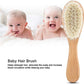 Hair Brushes Baby Head Brush, Kids Soft Goat Hair Comb Wood Infant Massage Scrub Tool Newborn Shower Registry Gift, Wooden Baby