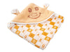NAMAN Cartton Embroidered Newborn Hooded Blanket Cum Wrapper for Baby boy and Baby GirlOrange_Smile