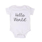 The Baby First Box Baby Onesie (03 Months) | Hello World Printed Bodysuit | Soft BioWash Cotton Short Sleeve Romper | Newborn 