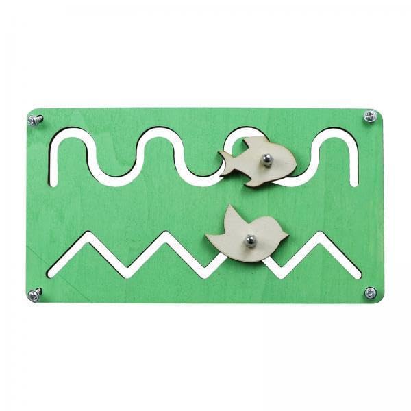ATORSE 2Xdiy Busy Board Track and Slide Sensory Toy for Boys Girls Birthday Gift Baby Green