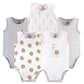 Touched By Nature Unisex Baby Organic Cotton Bodysuits, Milk & Cookies, 6-9 Months