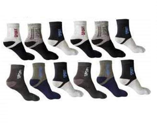 Senz MenS Colourful Cotton Cushion Ankle Socks Free Size (Pack Of 12)