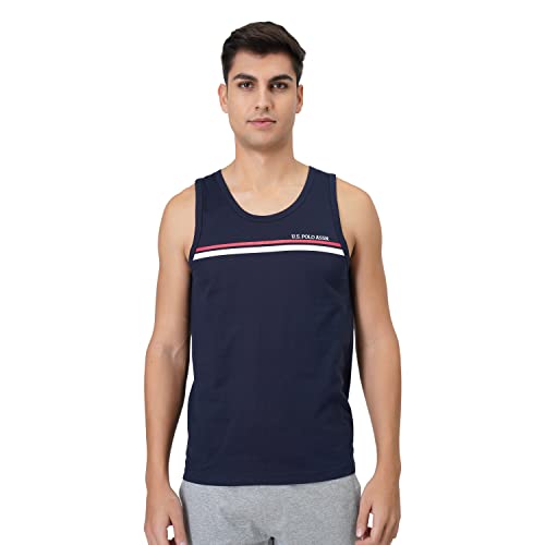U.S. Polo Assn. Men Signature Stripe Cotton Ev005 Fashion Regular Fit VestPack Of 1 (Navy Large)