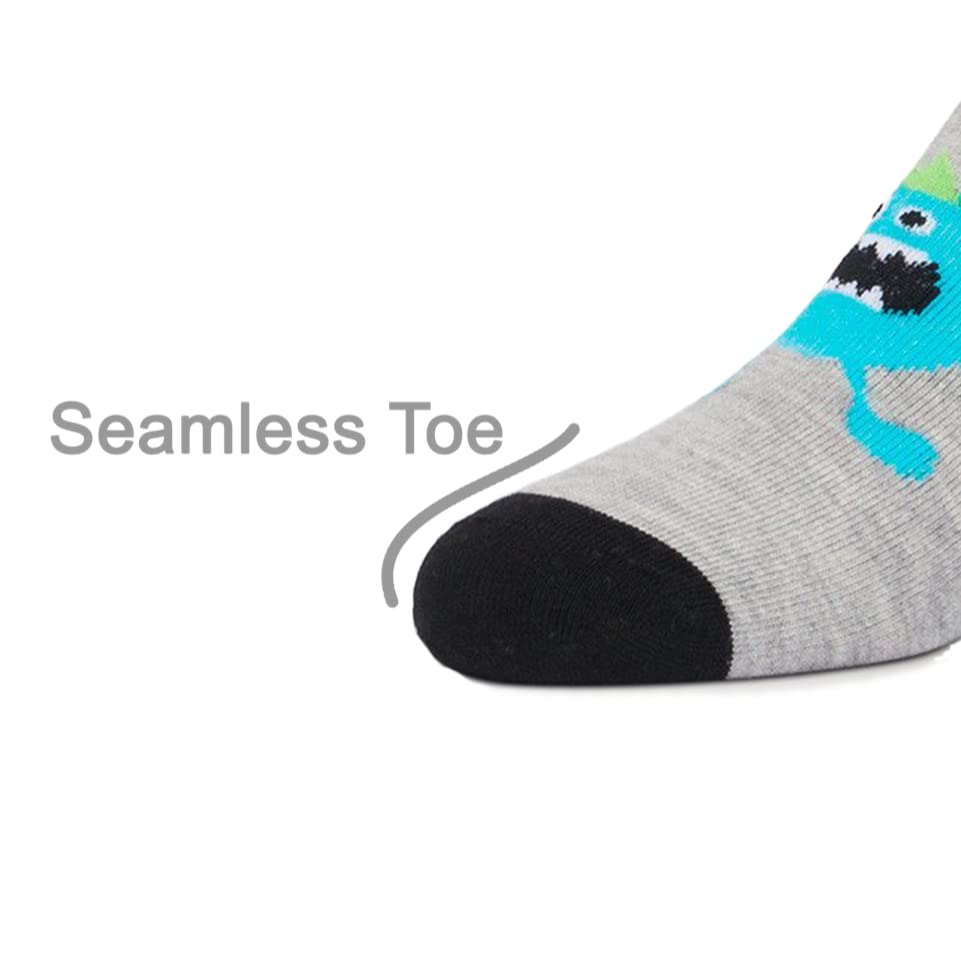 Ez Sox Toddler Socks Easy Pull Up Loops, 3-5 Yrs, Monsters