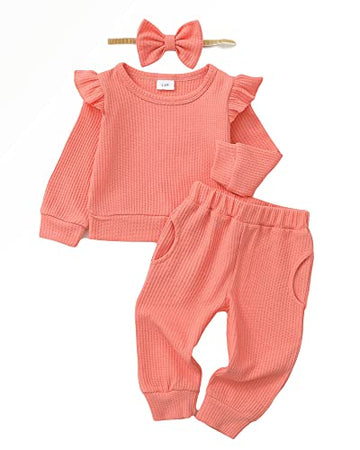 Infant Baby Girl Clothes Top Pants Outfits Set Ruffle Baby Girl Outfits Baby Girls' Clothing Cute Baby Clothes For Girls Gifts P