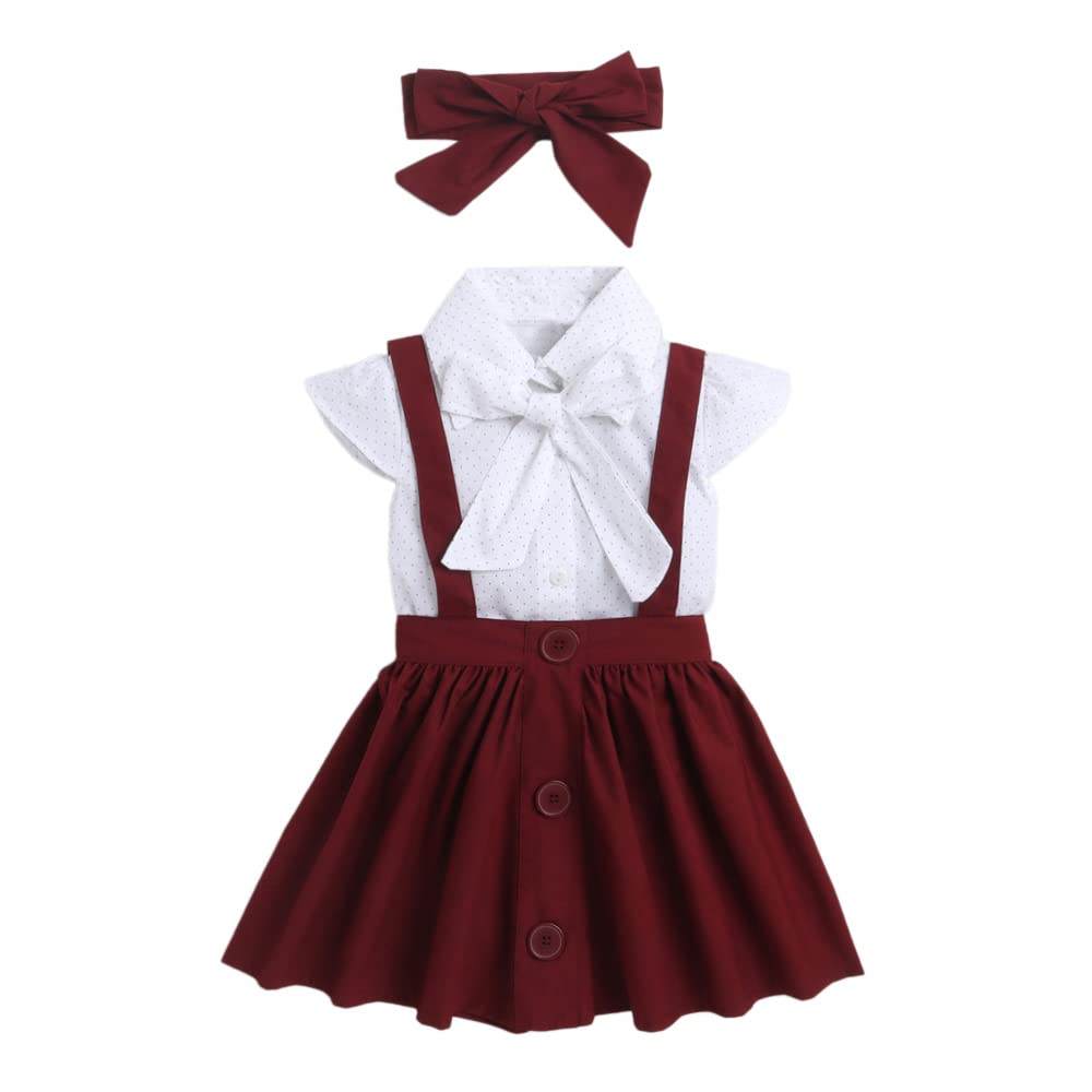 Hopscotch Cotton Girls Polka Print Shirtskirt Set In White Color For Ages 1218 Months, Printed