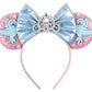 Clgift Rose Gold Minnie Ears,Pick Your Color, Iridescent Minnie Ears, Silver Gold Blue Minnie Ears, Rainbow Sparkle Mouse Ears,C