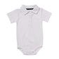 Teach Leanbh Baby Boys Pure Color Cotton Short Long Sleeve Polo Bodysuit 3-24 Months (White, 3 Months)
