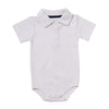 Teach Leanbh Baby Boys Pure Color Cotton Short Long Sleeve Polo Bodysuit 3-24 Months (White, 3 Months)