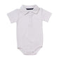 Teach Leanbh Baby Boys Pure Color Cotton Short Long Sleeve Polo Bodysuit 3-24 Months (White, 18 Months)