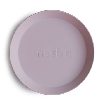 Mushie Round Dinnerware Plates For Kids | Made In Denmark, Set Of 2 (Soft Lilac)