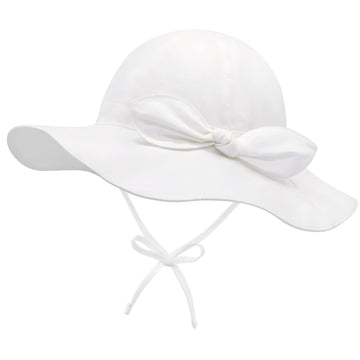Sarfel Baby Girl Sun Hat Summer Baby Hats Upf 50+Toddler Sun Hat Infant With Wide Brim Bucket Hat White 46Cm/0-6 Months