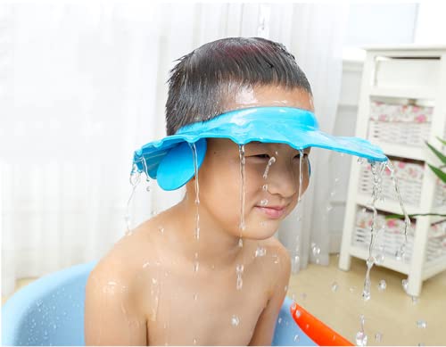 Kangwell Shower Cap Bathing Cap | With Earshield Soft Adjustable Visor Hat Safe Shampoo Shower Bathing Protection Bath Cap For E