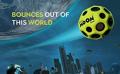 Waboba Moon Ball - Super High Bouncing Ball - Neon Coloured Indoor and Outdoor Ball Ages - Make Pop Sounds - Easy to Grip (Green
