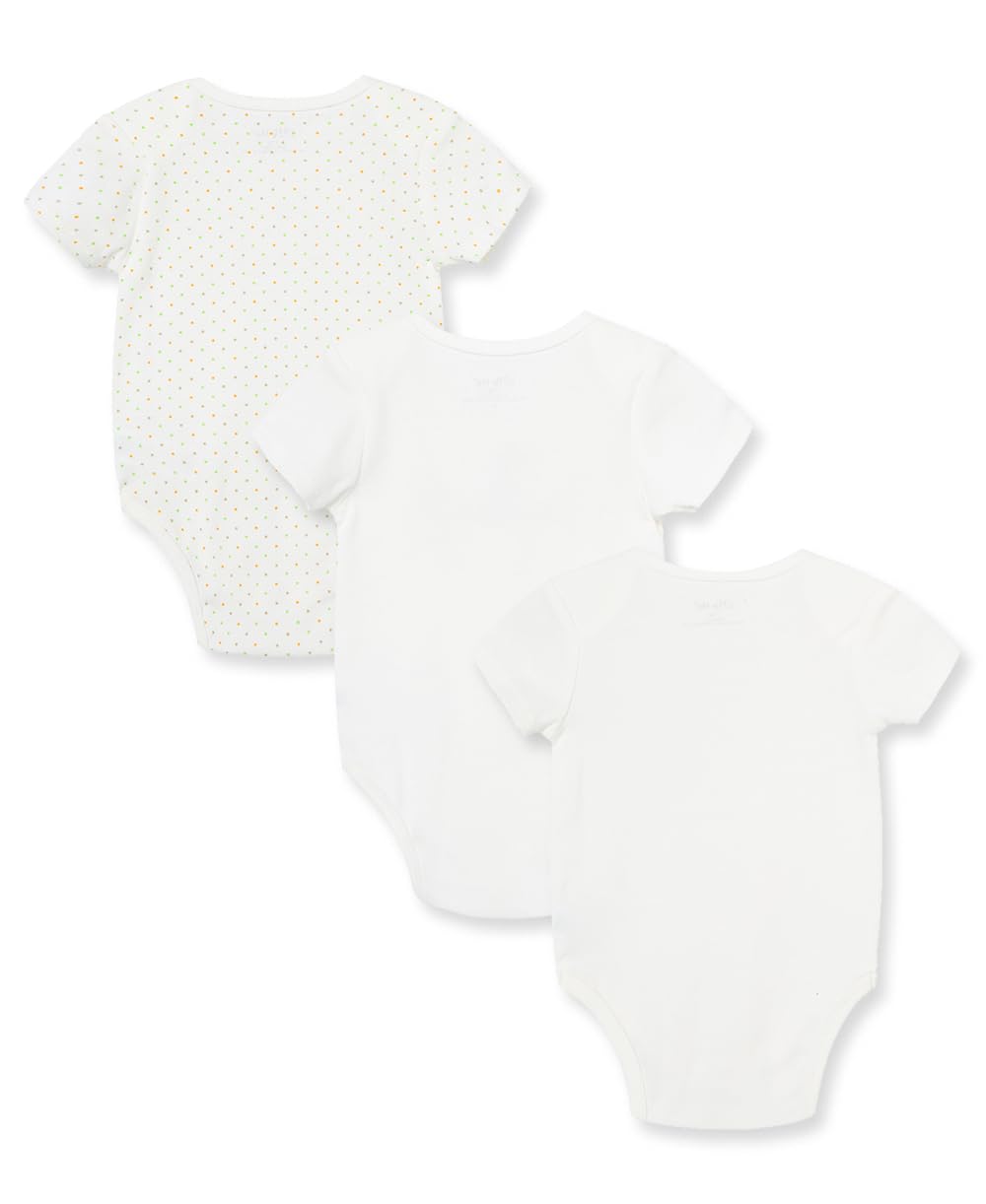 Little Me Unisex-Baby Newborn Giraffe 3 Pack Bodysuit, Ivory/Multi, 6 Months
