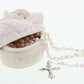 Giftware By Roman Inc., Children'S Gifts, New Baby, 1.5'H Baby Girl Box W/Rosary ,Religious, Inspirational, Durable (2X1X13)