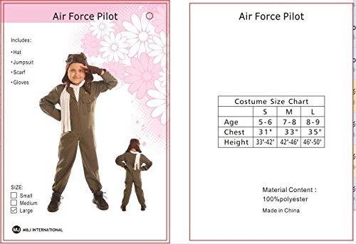 Disiao Air Force Pilot Costume For Little Boy Halloween Suits Cosplay (S)