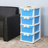 Nilkamal Chtr24 Four Layers Plastic Chest Of Drawer (Blue And Cream)