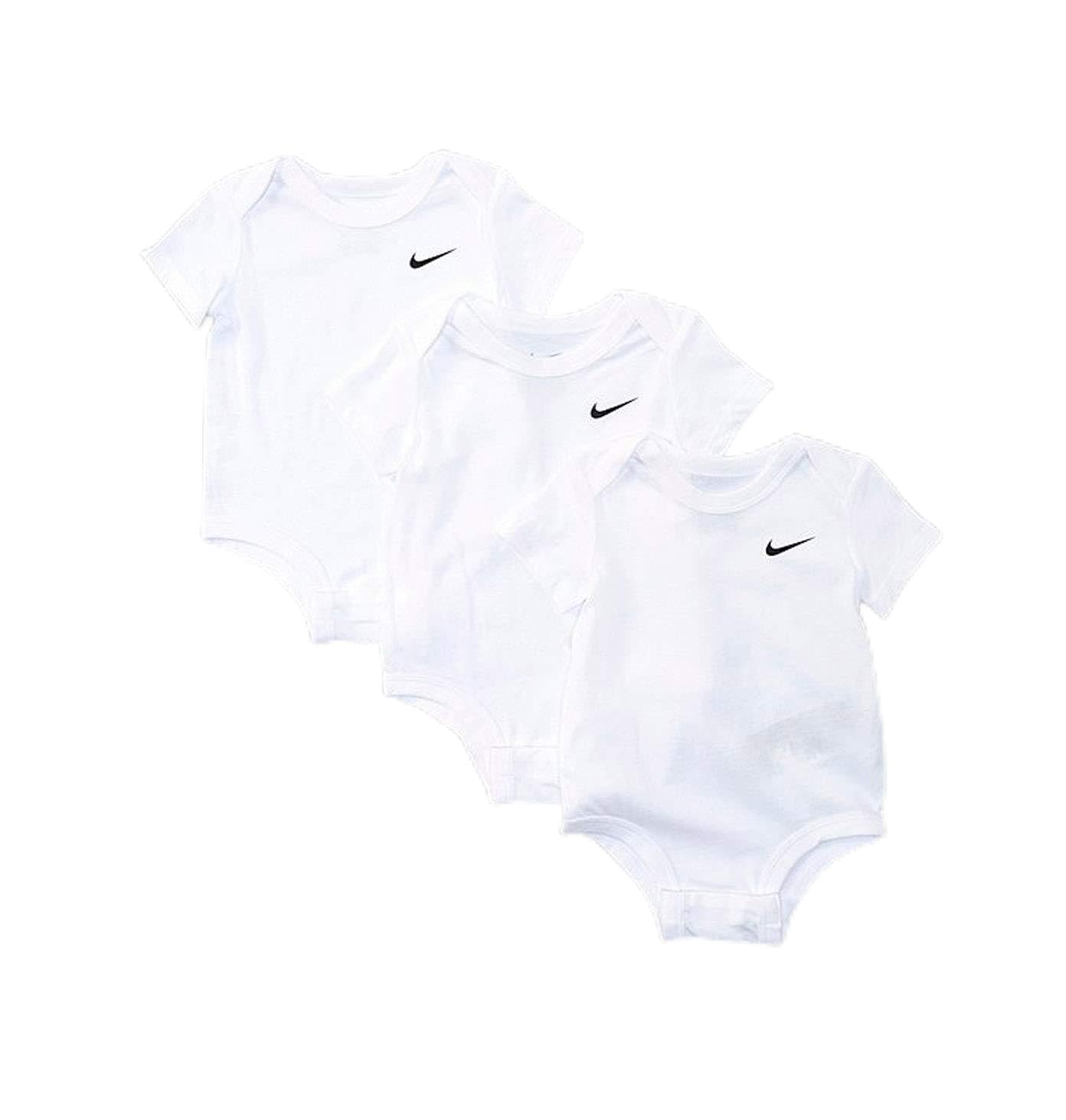 Nike Swoosh Three-Piece Infant Baby Bodysuit Set Newborn, White (Newborn, White)