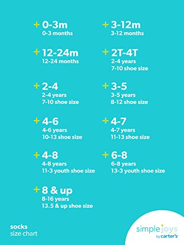 Simple Joys By Carter'S Baby 12-Pack Socks, White, 12-24 Months