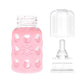 Lifefactory Glass Baby Bottle With Silicone Sleeve 4 Ounce - 2 Pack - Pink