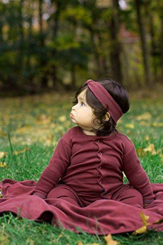 L'Ovedbaby Baby Girls Organic Snap One-Piece Footies, Eggplant, Preemie/Nb 4-7 Lbs Us