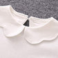 Baby Girl Kids Blouses Long Sleeves Solid Color Doll Collar T-Shirt Top Bottom (White, 2-3T)