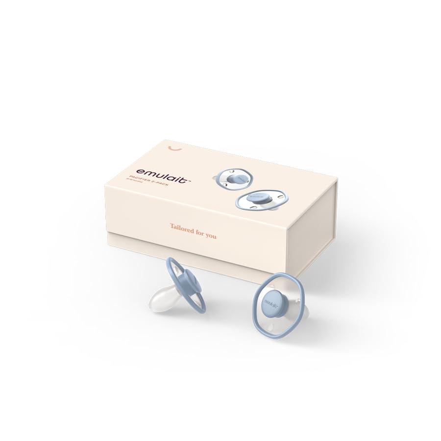 Emulait Baby Pacifier (2 Pack): 0-6 Months - Blu