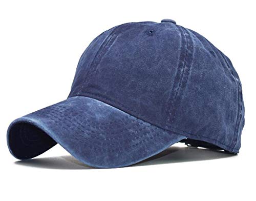Kids Solid Cotton Baseball-Hat - Baby-Boys Washed Cotton Baseball Hats Toddler Infant Baseball-Cap For 2-7 Years (Navy+Grey 2 Pc