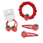 Strawberry Snap Clips Baby Girls Fruit Hair Bow Clips Strawberry Hair Ring Tie BBW24 (5 Pcs-B4)