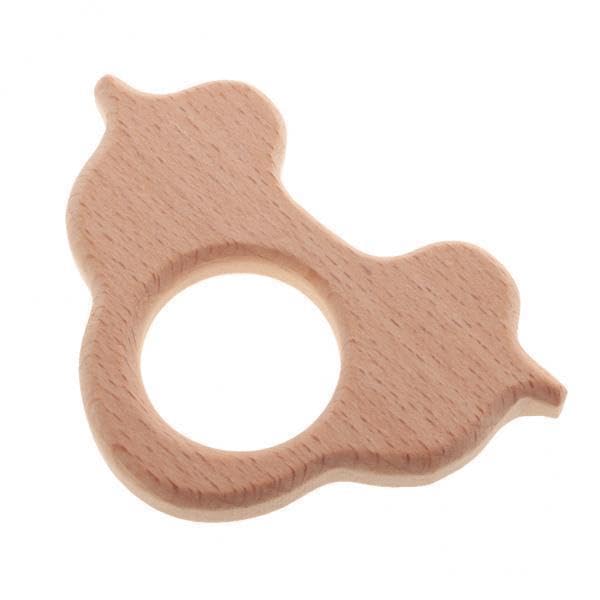 Merishopp 3Xhandmade Natural Wooden Baby Teether Teething Toy Gift Car