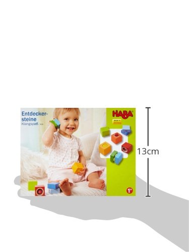 HABA Fun with Sounds Wooden Discovery Blocks with Acoustic Sounds (Made in Germany), 1-2 Years, 6 pieces