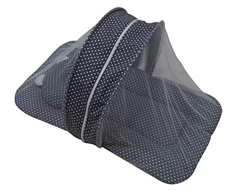Oscar Home Baby Mosquito Net Cum Baby Bedding Set Black Polka Dots for 03 Years