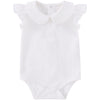 Pureborn Baby Girl Bodysuit Infant Girl 'S Short Ruffle Sleeve Romper Cotton One-Piece Summer Outfit 6-9 Months White