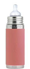 Pura Kiki 7Oz/200Ml Stainless Steel Insulated Anti-Colic Infant Bottle W/Silicone Medium-Flow Nipple & Sleeve, 100% Plastic-Free