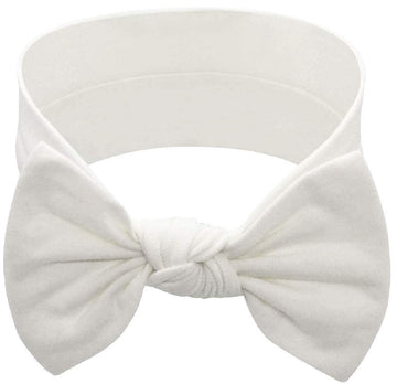 Babygiz Baby Girl Headbands-Infant,Toddler Cotton Handmade Hairbands With Bows Child Hair Accessories (White)