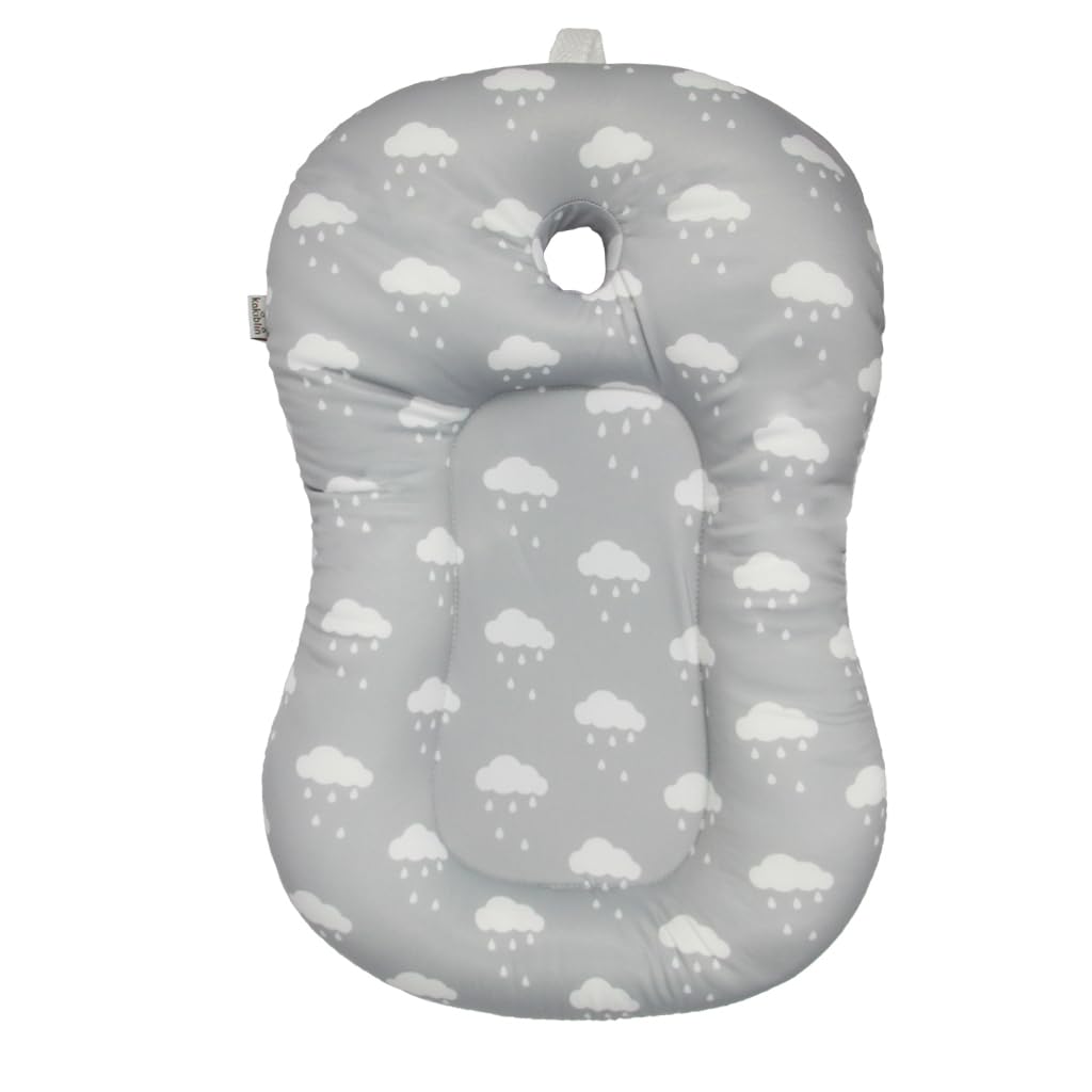 Baby Bath Mat, KAKIBLIN Baby Bath Cushion Soft Anti-Slip Bath Pad 0-6 Month Toddler Bath Pillow (Cloud)