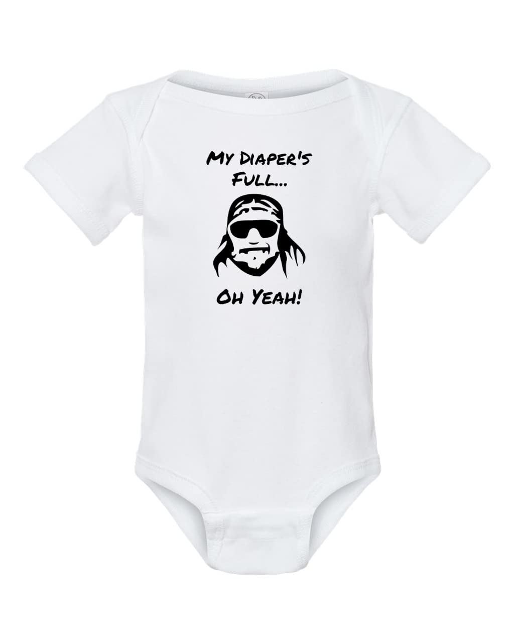 Mari Kyrios Randy Macho Man Savage Comedy One Piece Wrestling Parody | Funny Baby Clothes Bodysuit 6 Months White
