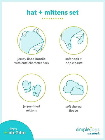 Simple Joys By Carter'S Baby Hat And Mitten Set, Ivory, 0-9 Months