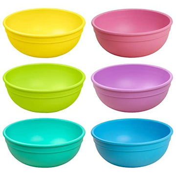 Re-Play Made In Usa 20 Oz. Reusable Plastic Bowls, Set Of 6 - Dishwasher And Microwave Safe Bowls For Snacks, Cereals, And Every