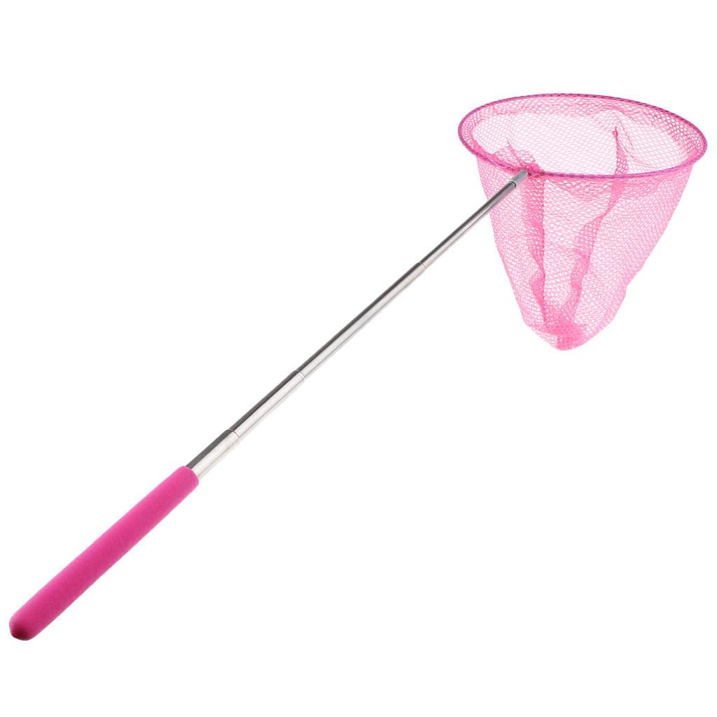 CALANDIS Extendable Insect Catching Butterfly Net Fishing Nets for Kids Play Pink