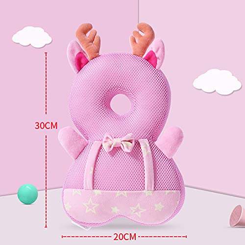Baby Walker Head Protector Toddler Adjustable Baby Head Protection Backpack Wear Safety Pad (Elk)