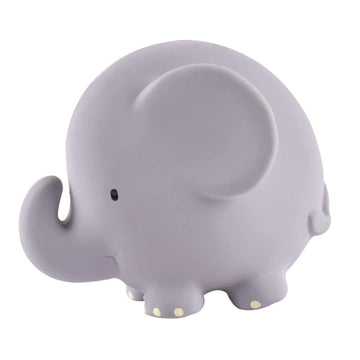 Tikiri Toys Rubber Elephant Rattle, Teether & Bath Toy, Organic Natural Rubber, Ages 6 Months & UP