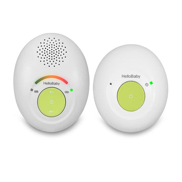 Hellobaby Two-Way Audio Baby Monitor With Lcd Display, Temperature Sensor, Sound Alert, Lullabies, Night Light, Long-Distance Tr